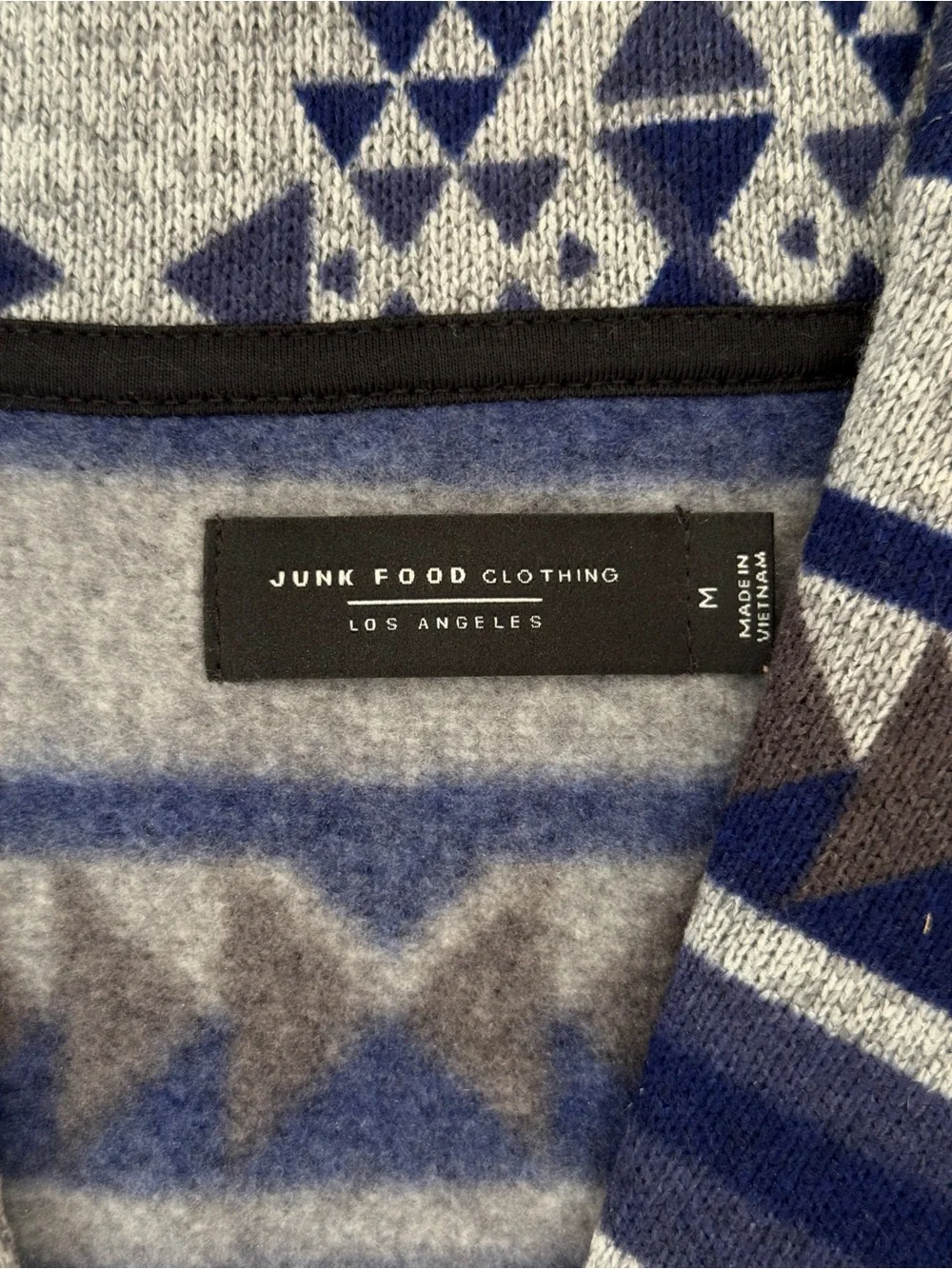 Junk Food New W Tags Cartigan Sweatshirt Sabatini Blue Indigo 12MJK609 Size Med